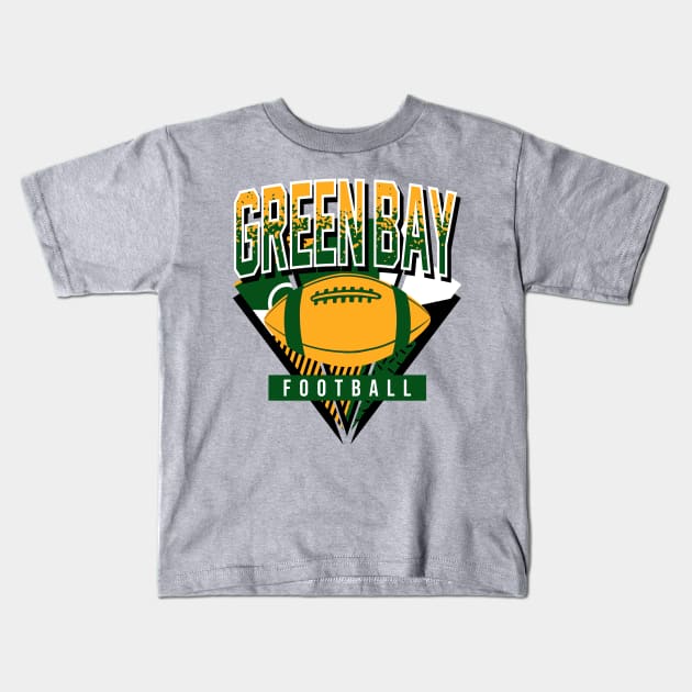 Green Bay Retro Football Gameday Kids T-Shirt by funandgames